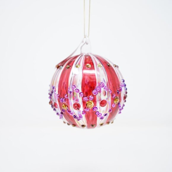 Midwest Seasons Of Cannon Falls Stripe Ball Ornament - Picture 1 of 2